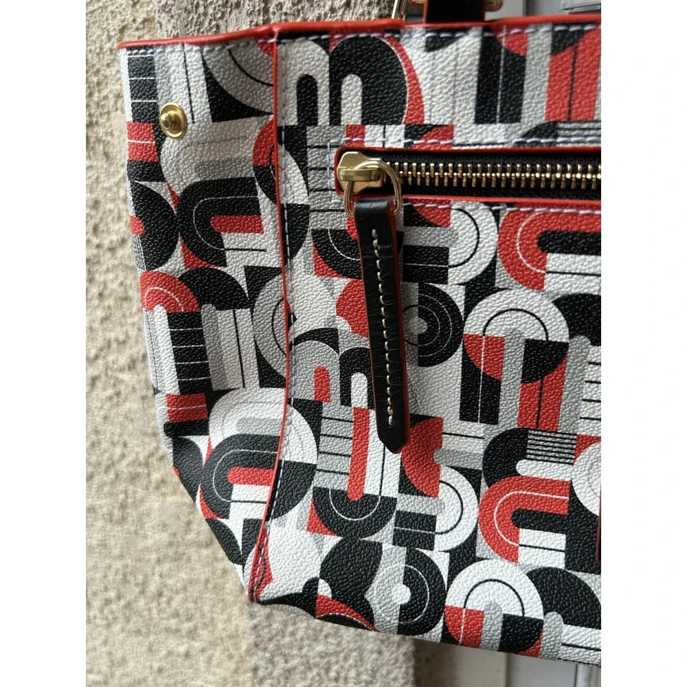 Dooney & Bourke Disney Mickey Mouse Pop Art Geometric Tote Bag Black Red White